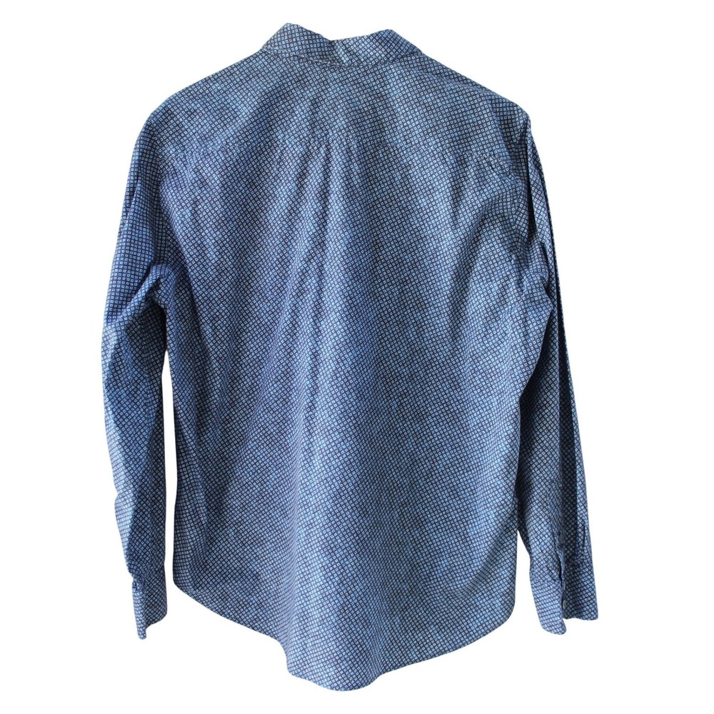 Robert Graham Button up Shirt Men XL Blue Geometric pattern Long Sleeve Stretch - Picture 3 of 11